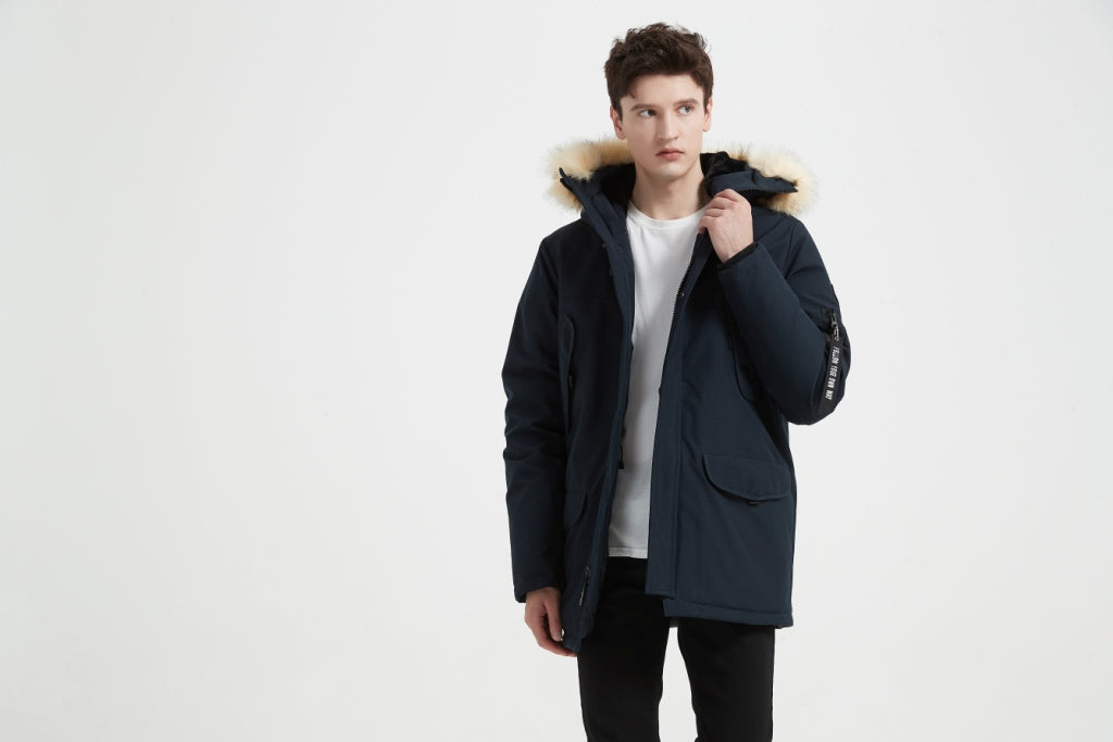 Men's 90/10 Thicken Down Removable Recycled fur Heavy Coat-PX16