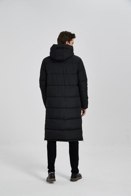 PUREMSX Unisex Long Winter Parka Jacket, Thick Puffer Insulated Vegan Down Quilted Windproof Hooded Coats-PX17