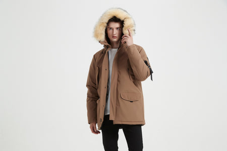 Men's 90/10 Thicken Down Removable Recycled fur Heavy Coat-PX16