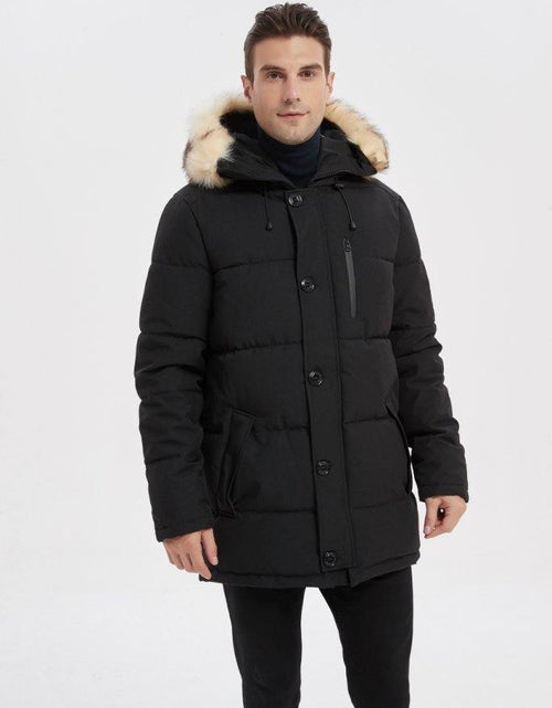 Load image into Gallery viewer, Men&#39;s Hooded Down Alternative Quilted Jacket Parka with vegan  fur-PX11-regular fit - PUREMSX
