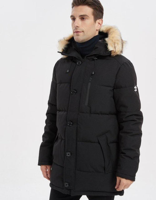 Load image into Gallery viewer, Men&#39;s Hooded Down Alternative Quilted Jacket Parka with vegan  fur-PX11-regular fit - PUREMSX
